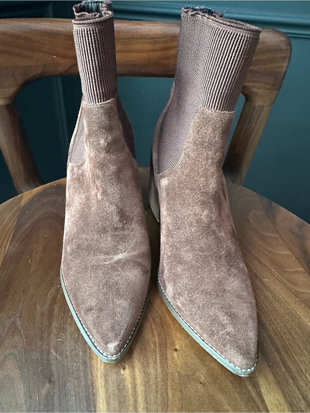 STEVE MADDEN Women's Brown Suede Block Heel Ankle Boots - 7.5 - Picture 5 of 7